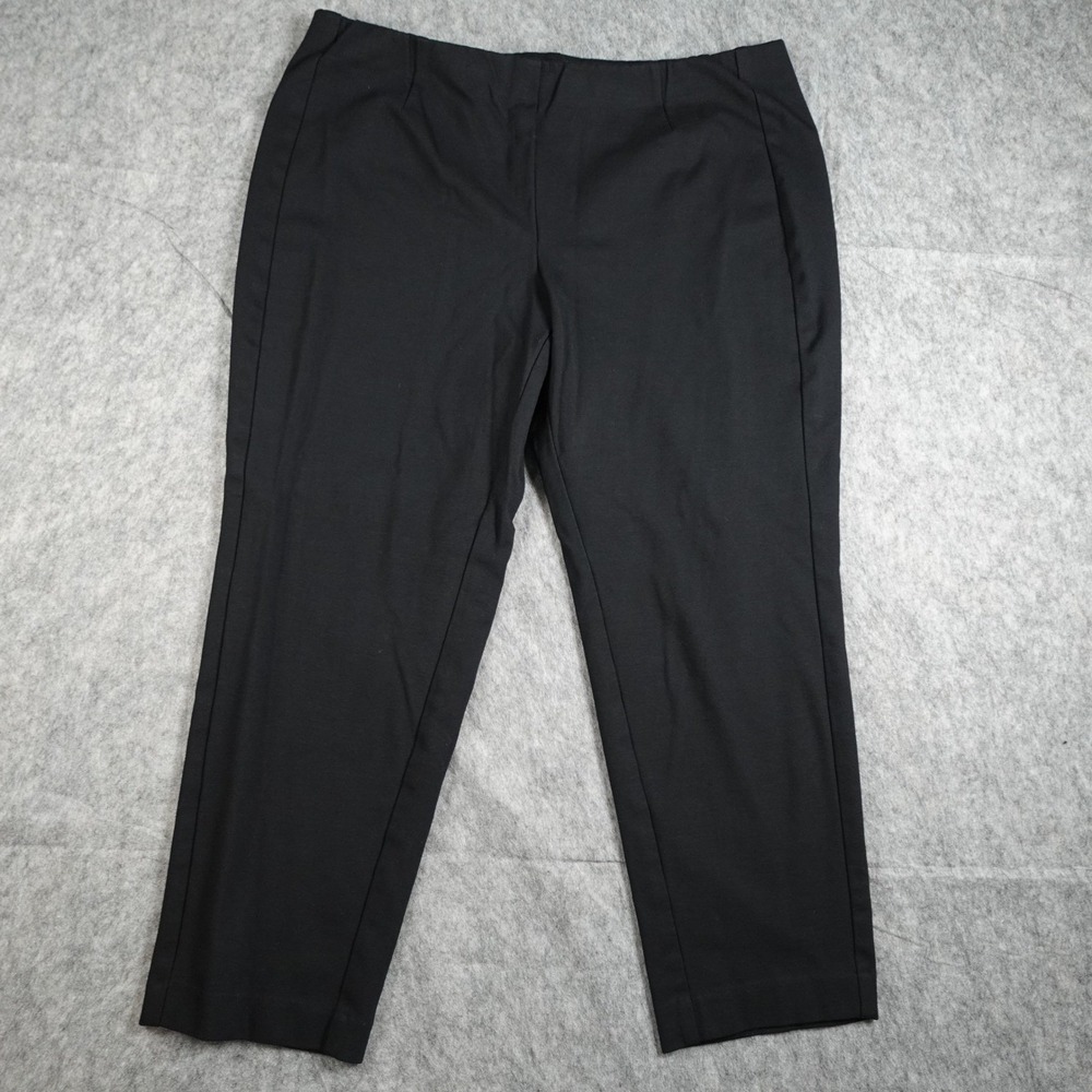 J Jill Pant Women Large Petite Black Ponte Slim Leg Stretch Pull On Trousers